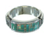 Turquoise And Opal Sterling Silver Water Wave Ring Size 5-3/4 AX87603